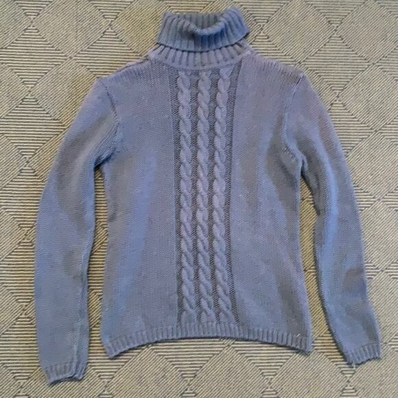 Charlotte Russe Sweater Knit Turtle Neck Sweater Size Large Blue Sweater - Picture 1 of 4